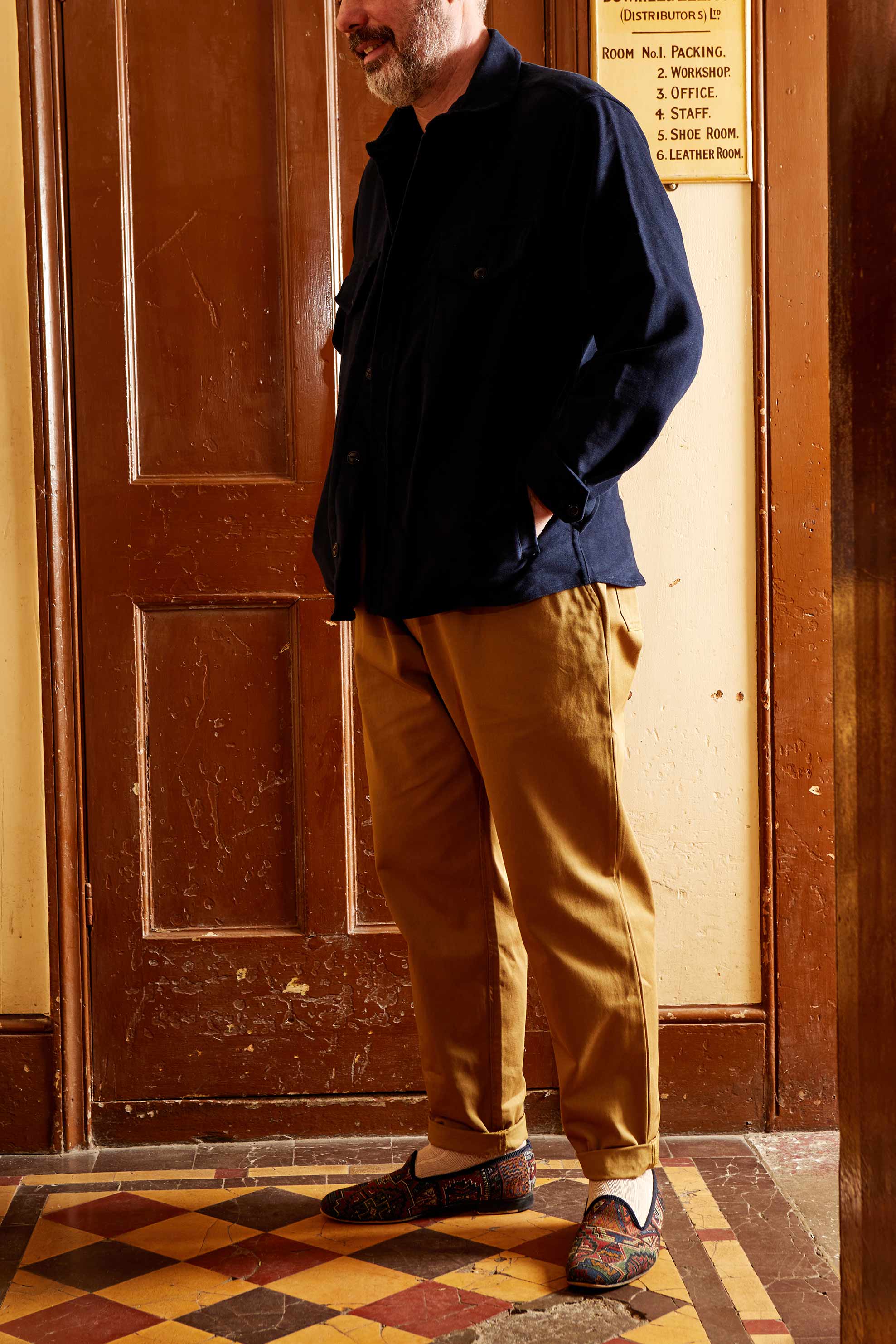 The Maritime Overshirt Navy Moleskin