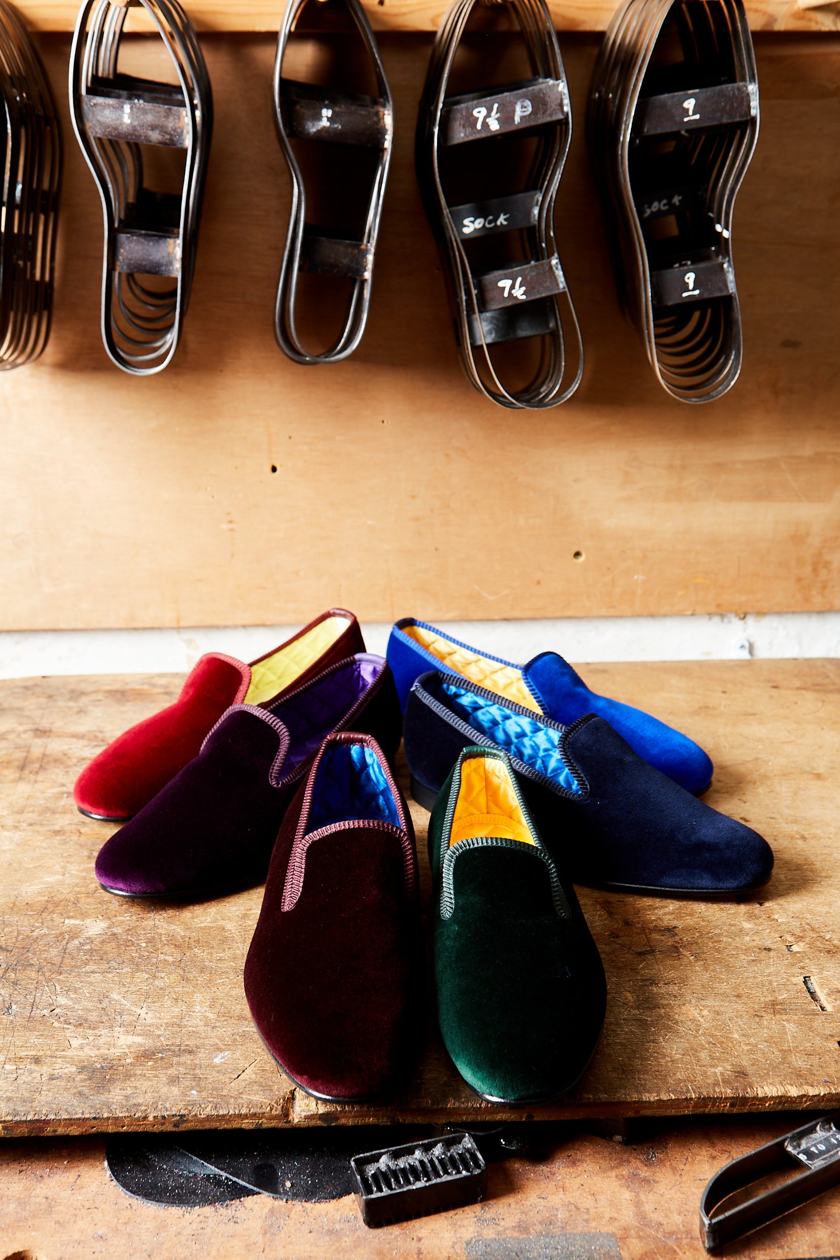 Olive Velvet Plain Albert Slippers