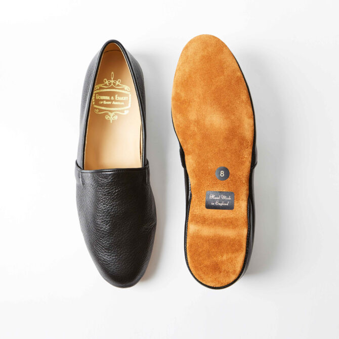 Black Deerskin Monk Slippers