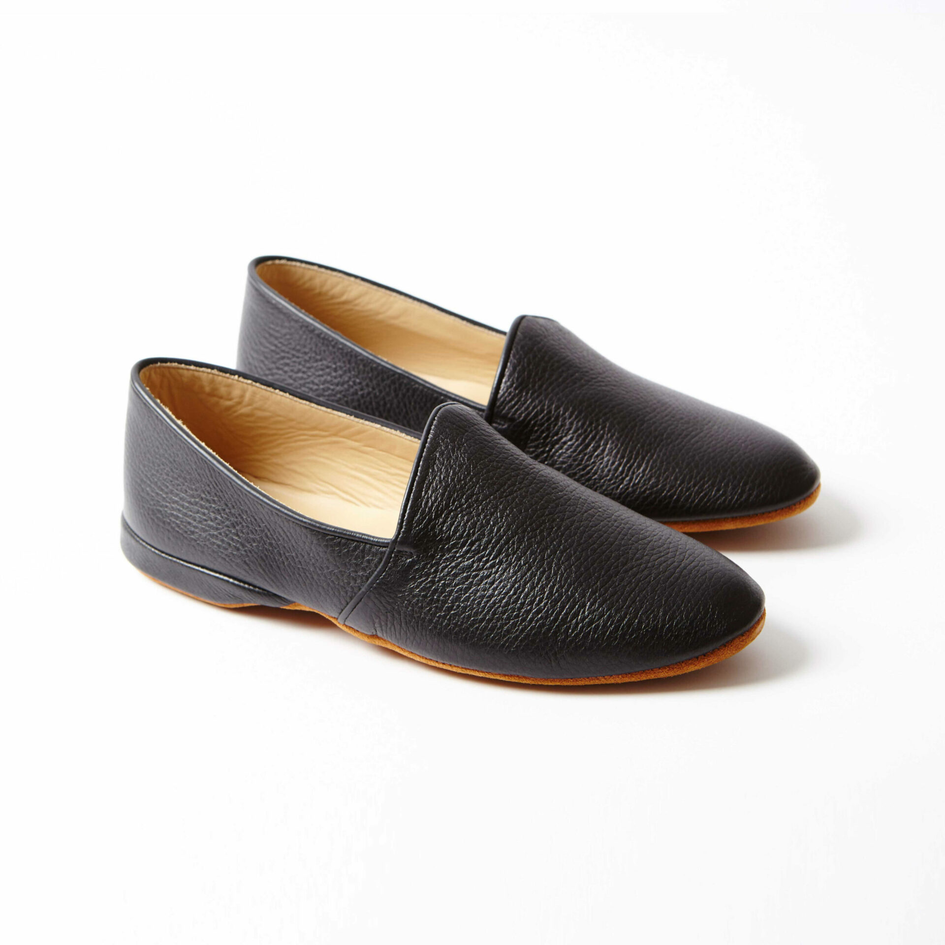 Black Deerskin Monk Slippers