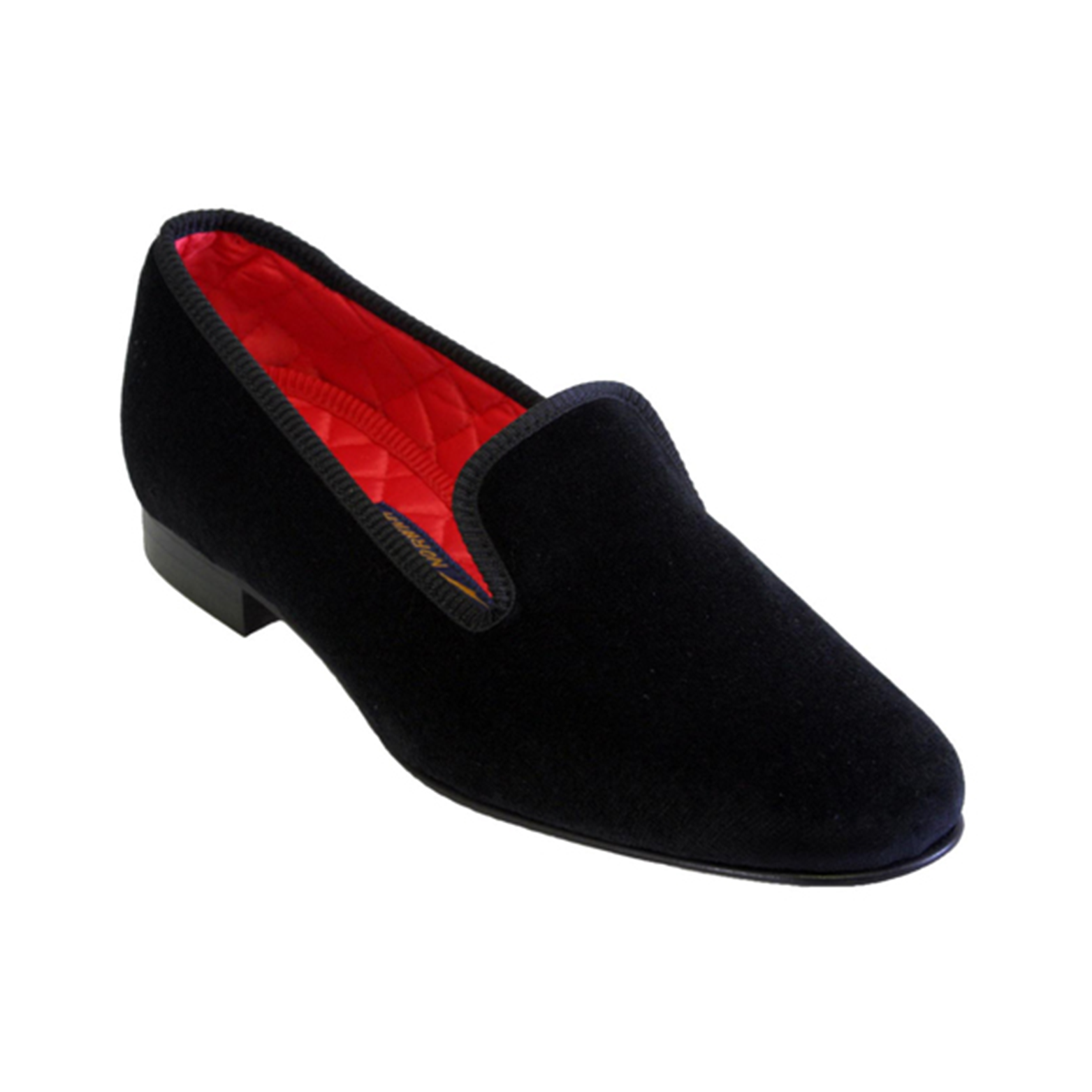 Elliott Mens Black Velvet Albert Slippers