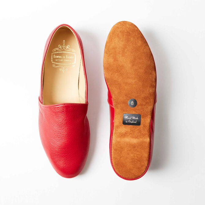 Red Deerskin Monk Slippers