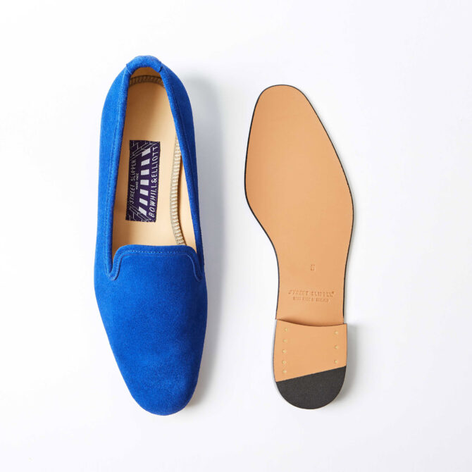 Royal Blue Suede Albert Slippers