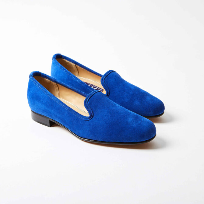 Royal Blue Suede Albert Slippers