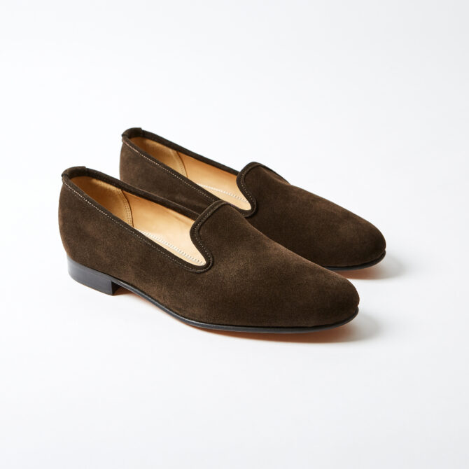 Chocolate Suede Albert Slippers