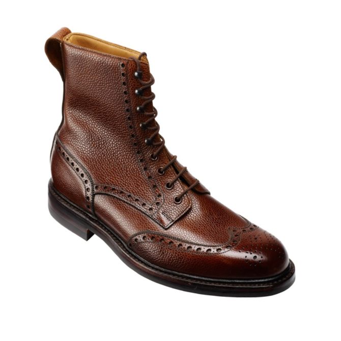 Crockett & Jones Islay Dark Brown Scotch Grain Brogue Boot