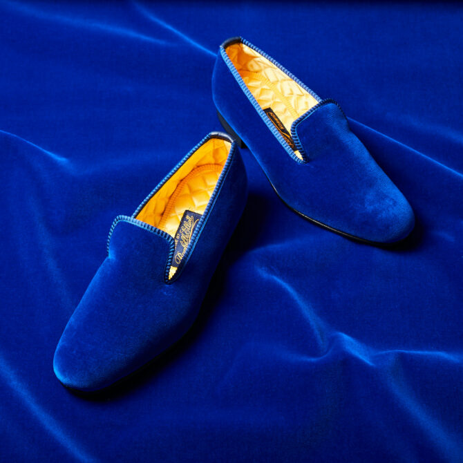 A Royal Blue Addition to our Velvet Slippers