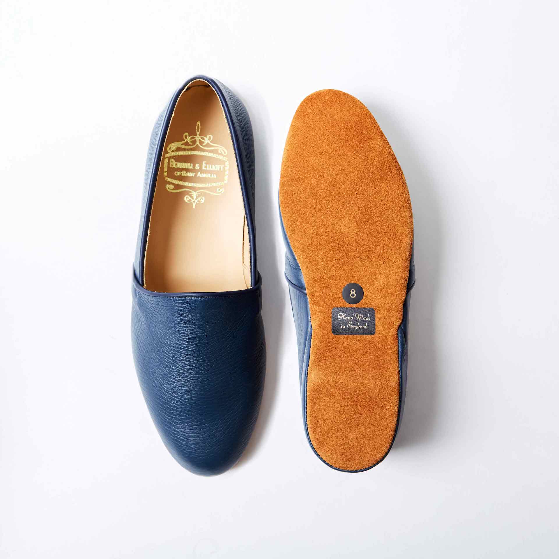 Blue Deerskin Monk Slippers