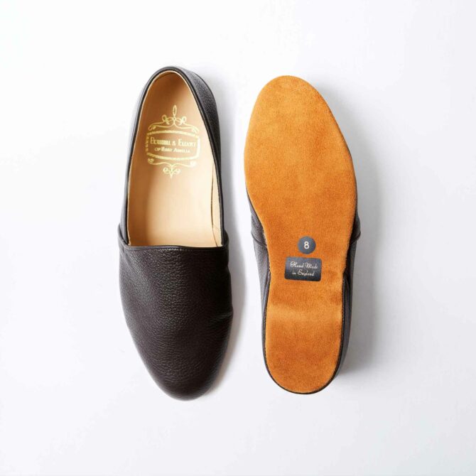 Mocha Brown Deerskin Monk Slippers