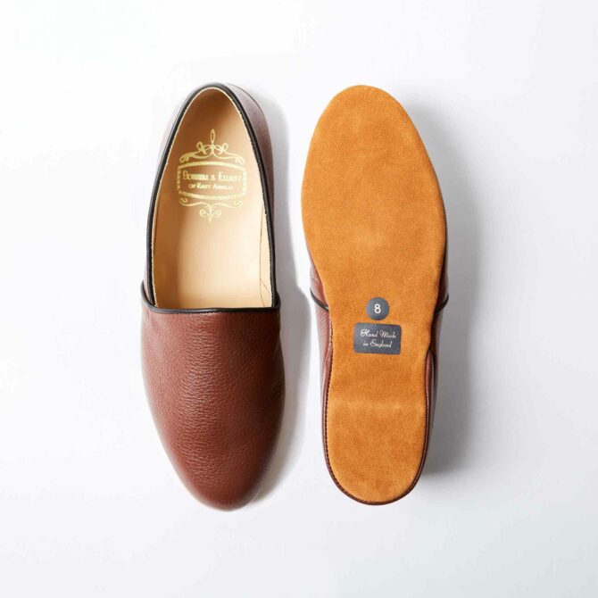 Tan Deerskin Monk Slippers