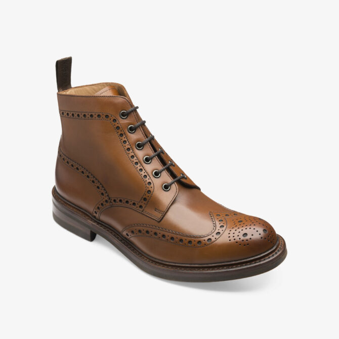 Loake Bedale Brown Brogue Derby Boot