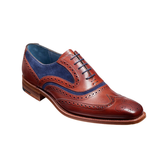 Barkers McClean Rosewood Calf and Navy Suede