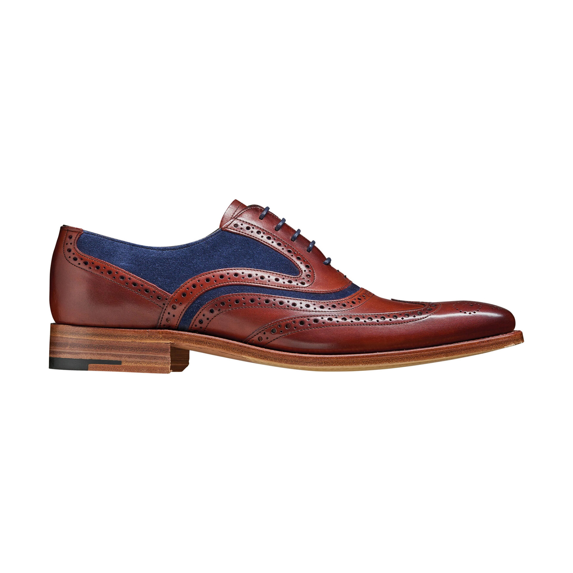 Barkers McClean Rosewood Calf and Navy Suede