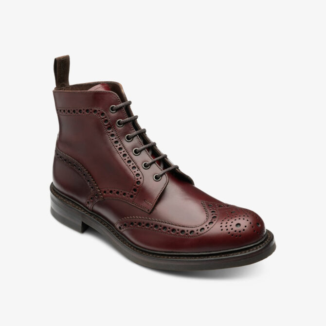 Loake Bedale Burgundy Brogue Derby Boots