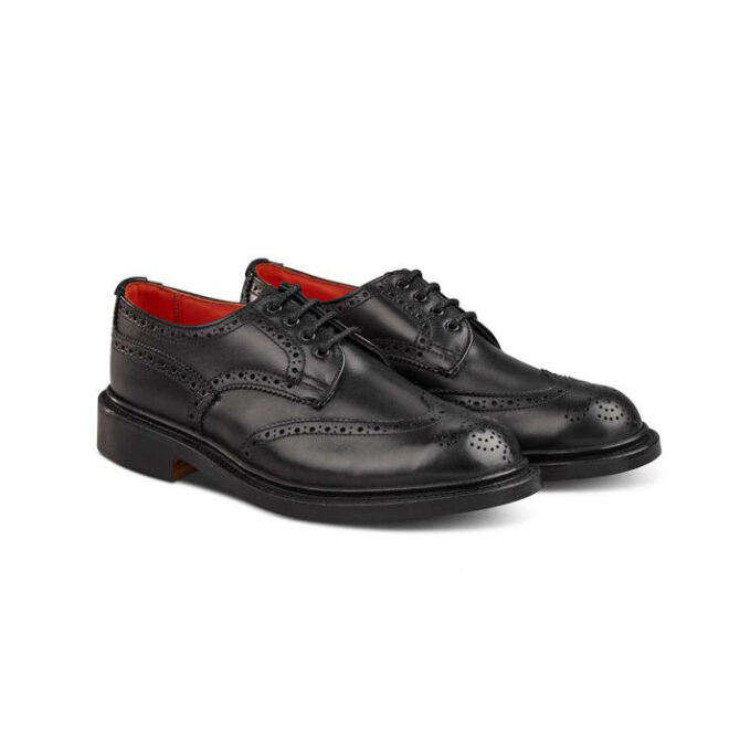 Tricker's Anne Black Derby Womens Brogue Shoe