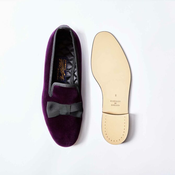 Regal Velvet Albert Slippers with Bow