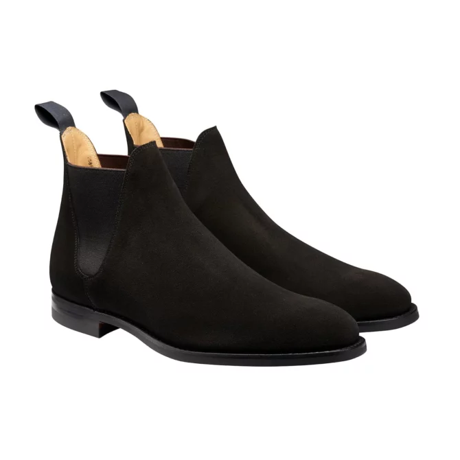 Crockett & Jones Chelsea 8 Black Suede Chelsea Boot