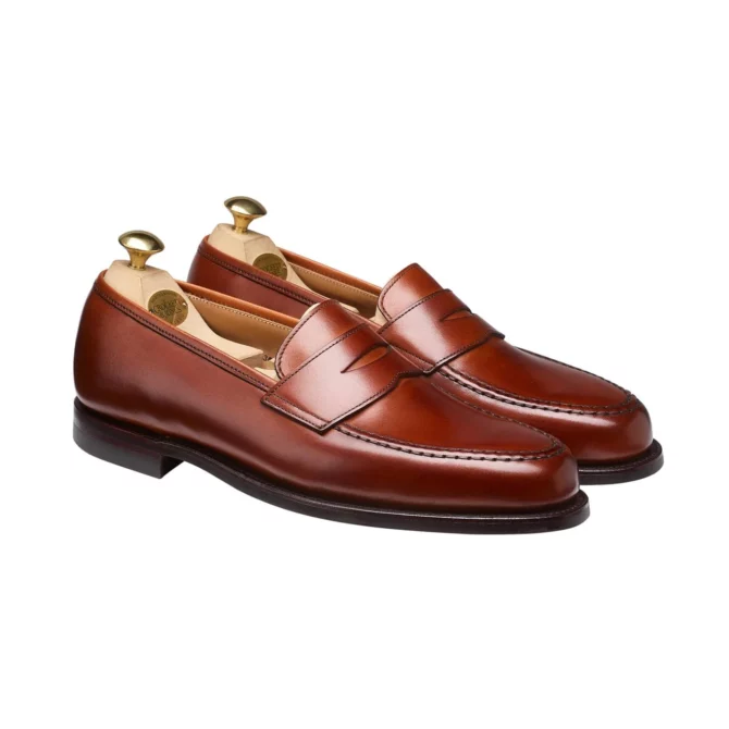 Crockett & Jones Boston Chestnut Burnished Calf Loafer