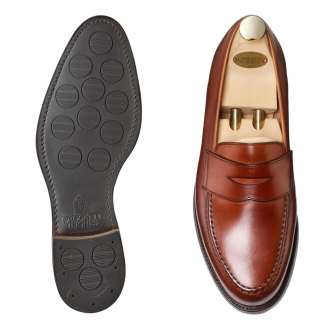 Crockett & Jones Boston Chestnut Burnished Calf Loafer