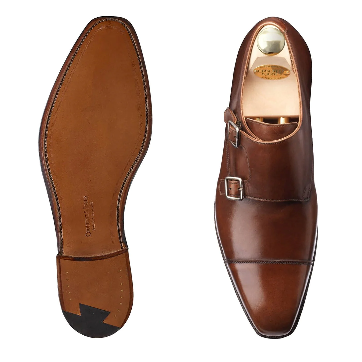 Crockett & Jones Lowndes Dark Brown Burnished Calf Monk - Bowhill & Elliott