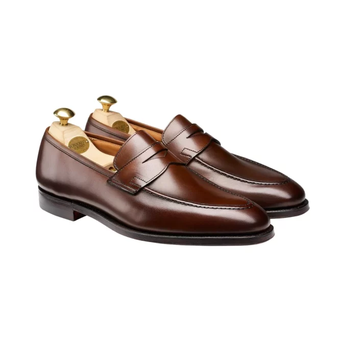 Crockett & Jones Sydney - Dark Brown Calf Leather Penny Loafer ...