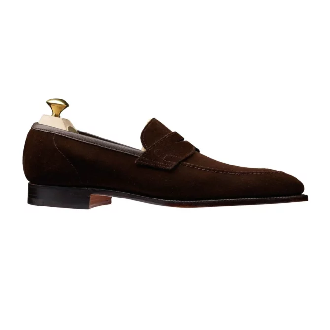 Crockett & Jones Teign Dark Brown Suede Loafer