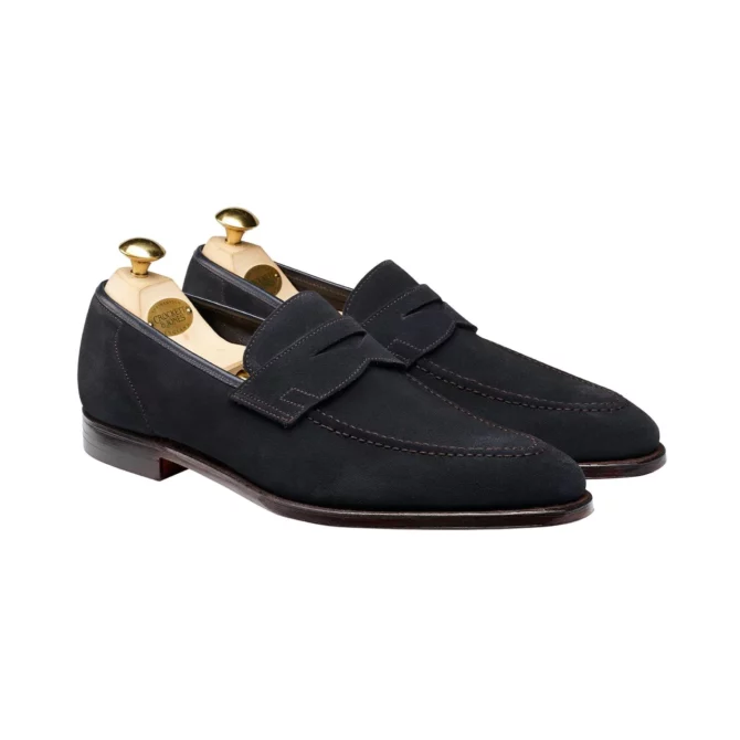 Crockett and Jones Teign Navy Loafer 1