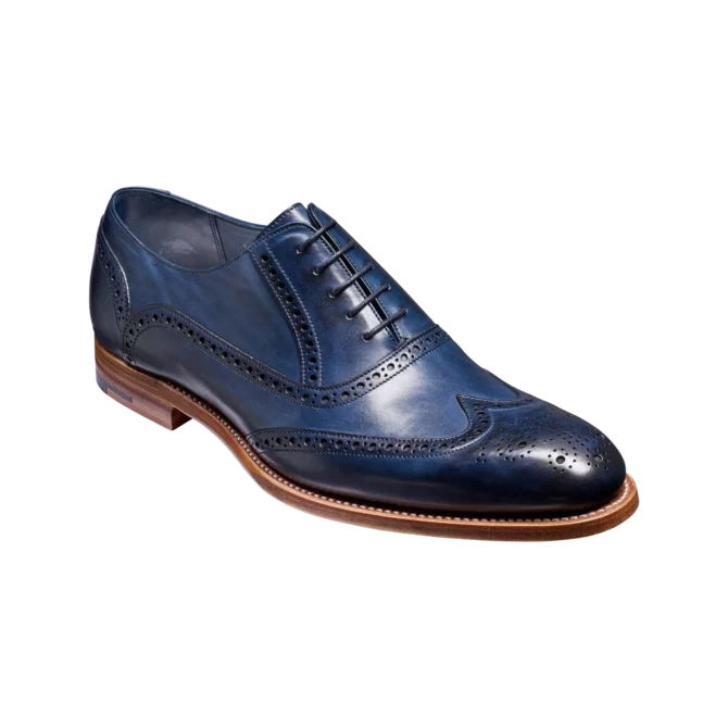 Barker Valiant - Navy Leather Brogues