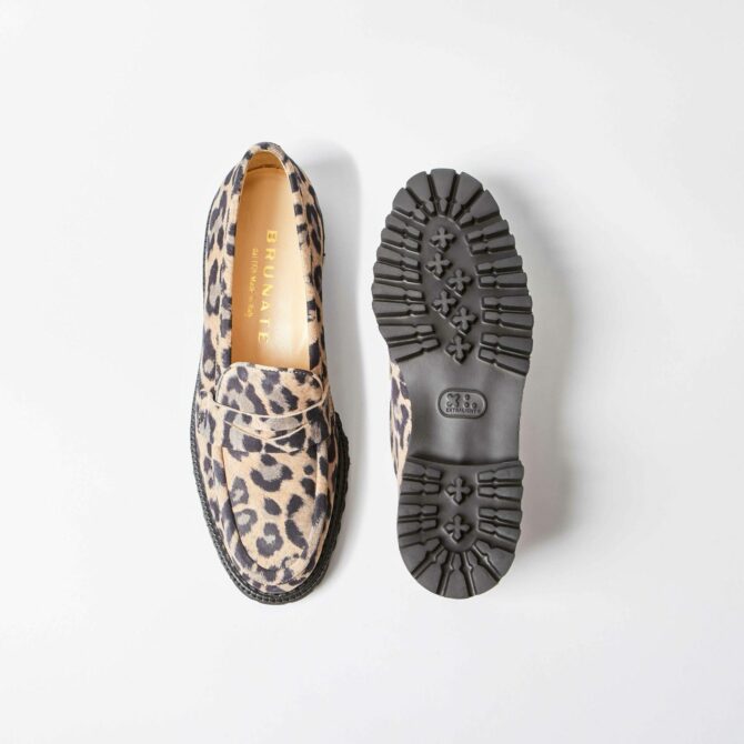 Brunate Forli Leopard Print Suede Loafer