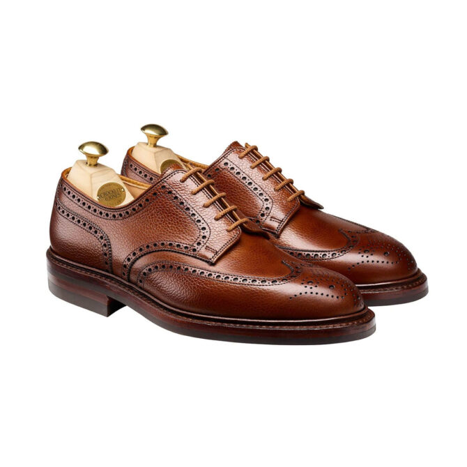 Crockett & Jones Pembroke Tan Scotch Grain Darby Brogue (G)