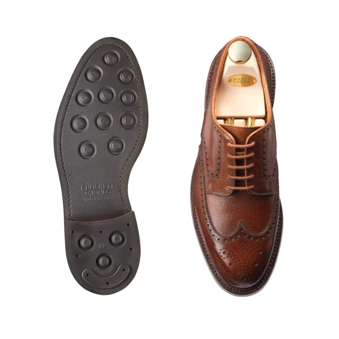 Crockett & Jones Pembroke Tan Scotch Grain Darby Brogue