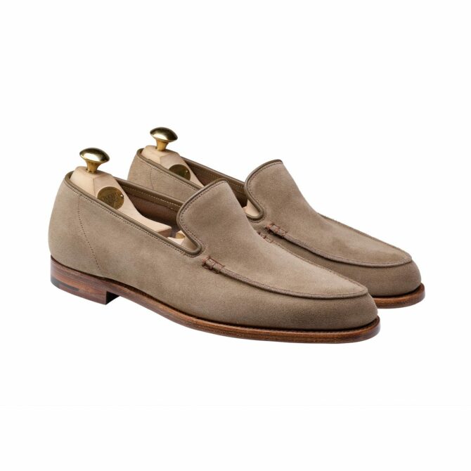 Crockett & Jones Salcombe Khaki Suede Loafers