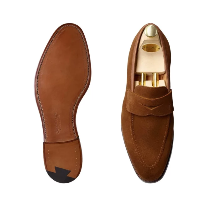 Crockett & Jones Sydney - Snuff Suede Penny Loafers