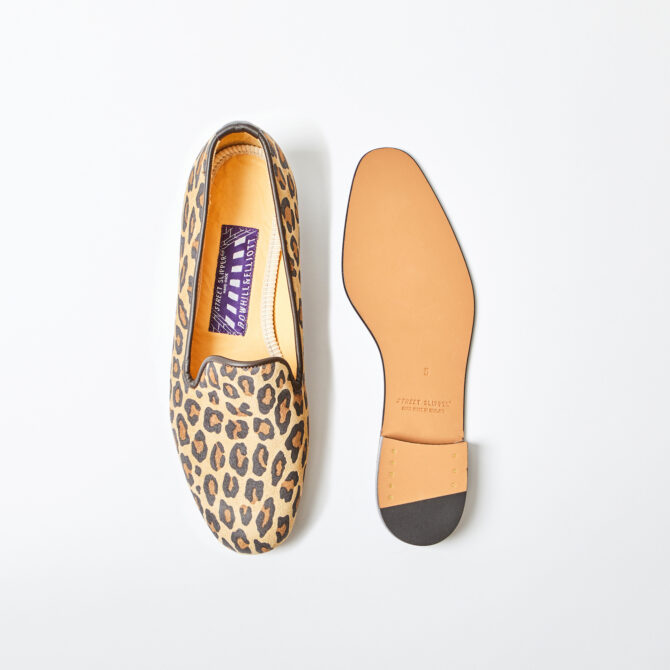 Leopard Print Suede Albert Slippers