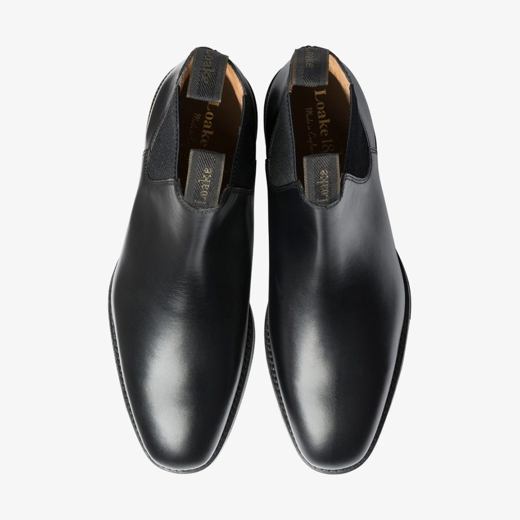 Loake Chatsworth Black Calf Leather Chelsea Boots - Bowhill & Elliott