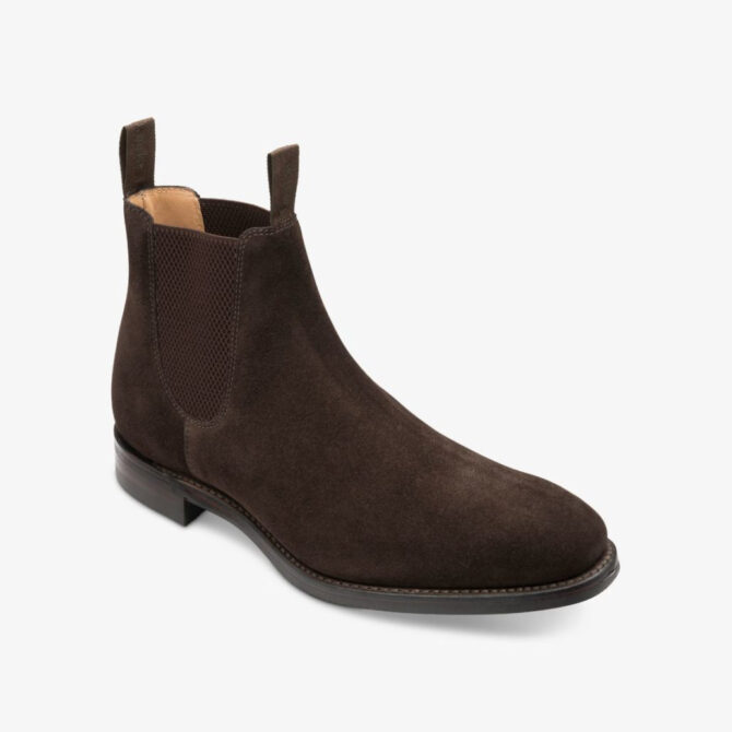 Loake Chatsworth Dark Brown Suede Chelsea Boots