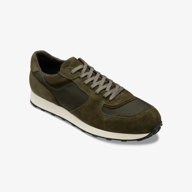 Loake Foster Green Suede / Canvas Trainers