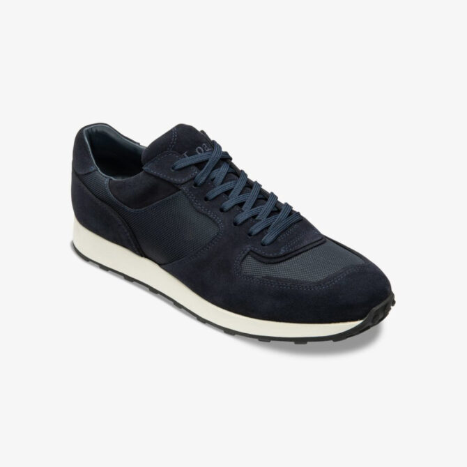 Loake Foster Navy Suede / Canvas Trainers