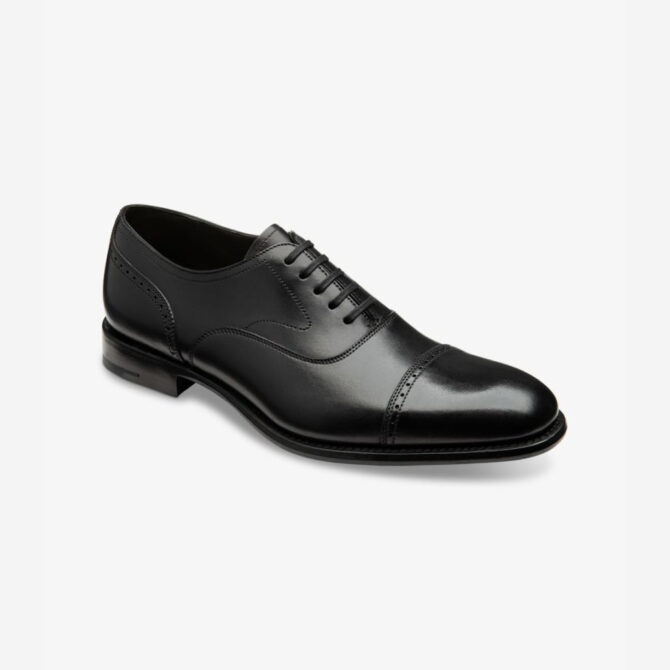 Loake Hughes Black Calf Punched Toe Cap Oxford