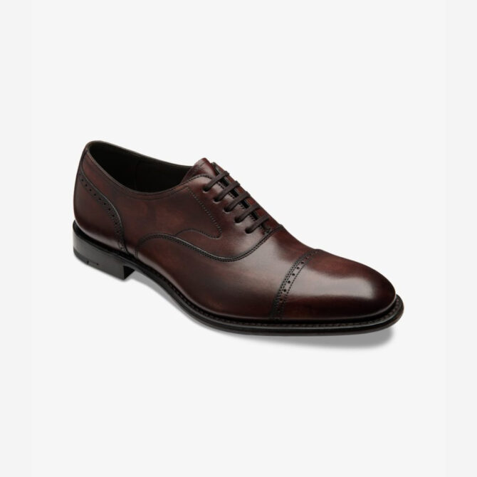 Loake Hughes Burgundy Calf Semi-Brogue Oxford