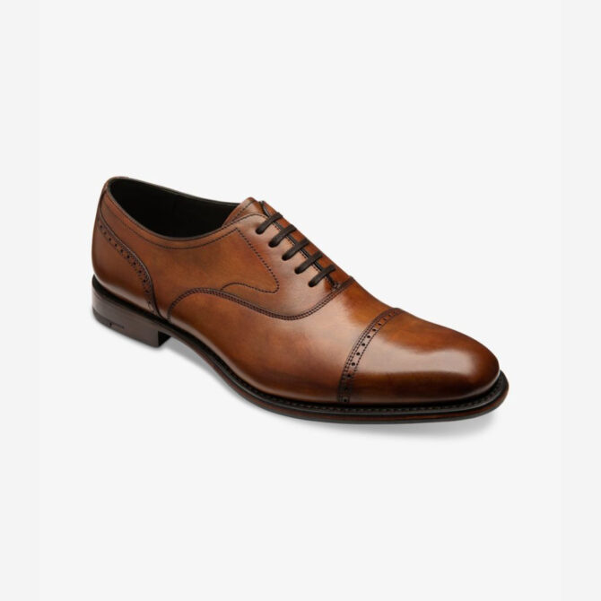 Loake Hughes Chestnut Calf Punched Toe Cap Oxford