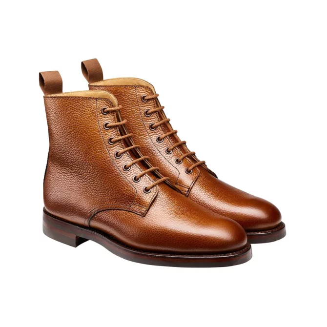 Crockett & Jones Barnwell 2 Tan Scotch Grain Derby Boot