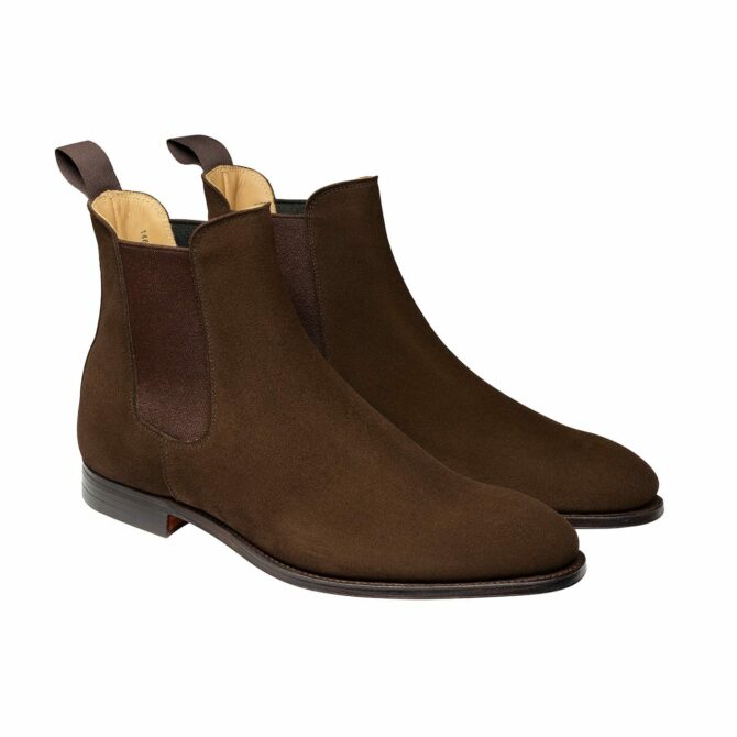 Crockett & Jones Bonnie Dark Brown Calf Suede Chelsea Boot