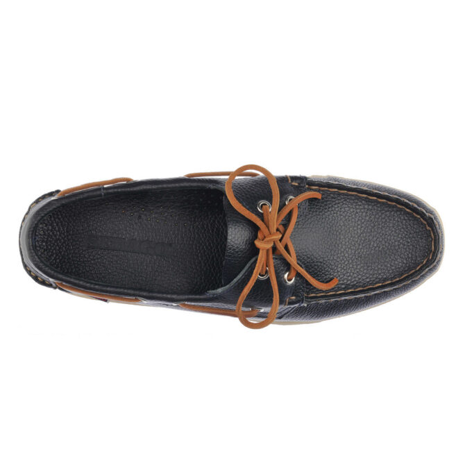 Sebago Dockside Martellato Navy Grain Leather Sailing Shoe