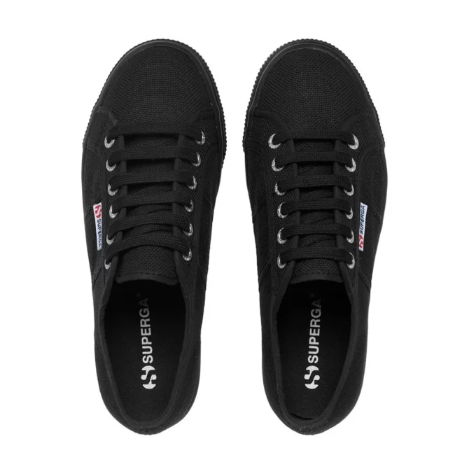 Superga Linea Up Down Black Canvas Trainer