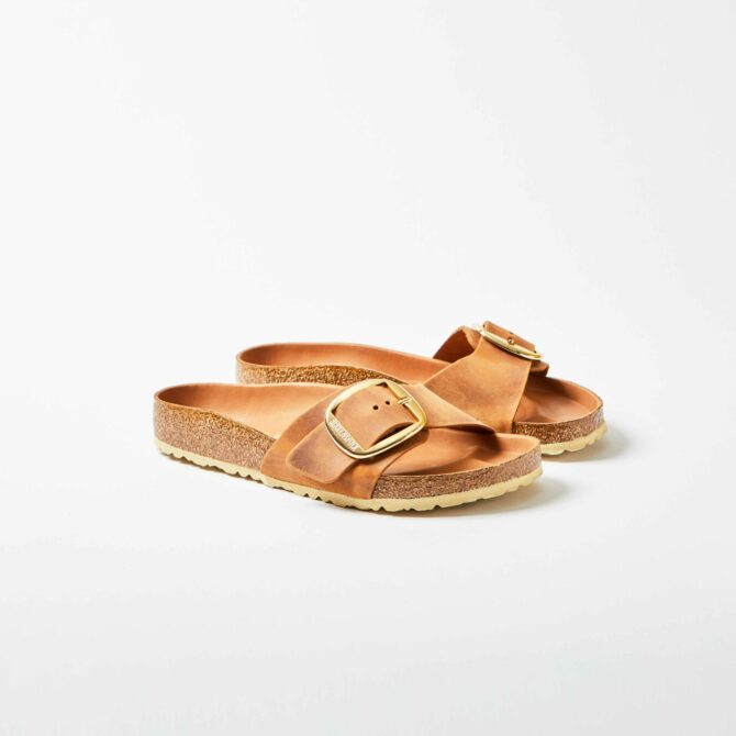 Birkenstock Madrid Big Buckle Cognac Hex 1