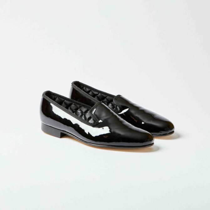 Black Patent Plain Albert Slippers